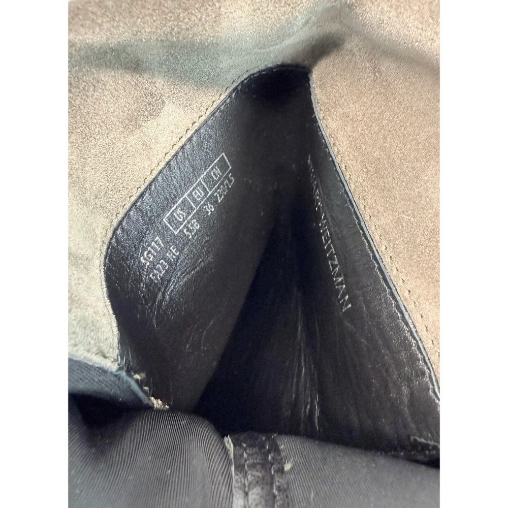 New Stuart Weitzman 5050 Bold Over The Knee Boot Grey Suede Sz 5.5